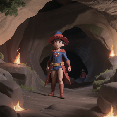 Image For Post Anime, cave, suspicion, volcano, wizard's hat, superhero, HD, 4K, AI Generated Art