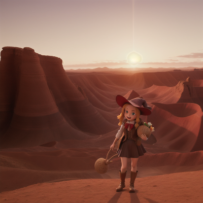 Image For Post Anime, demon, farmer, desert, witch, mountains, HD, 4K, AI Generated Art