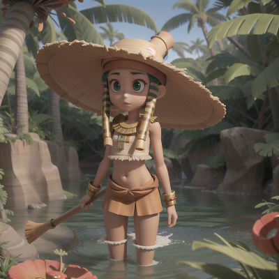 Image For Post Anime, hat, drought, jungle, pharaoh, ocean, HD, 4K, AI Generated Art