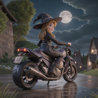 Image For Post Anime, witch's cauldron, motorcycle, piano, exploring, moonlight, HD, 4K, AI Generated Art