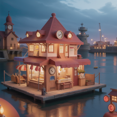 Image For Post Anime, clock, hot dog stand, ocean, underwater city, vampire, HD, 4K, AI Generated Art