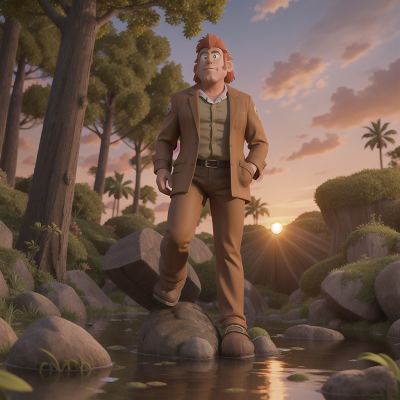 Image For Post Anime, sunset, bigfoot, swamp, detective, griffin, HD, 4K, AI Generated Art