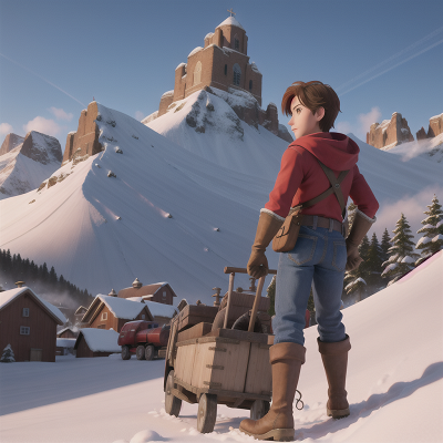 Image For Post Anime, farm, hero, cathedral, avalanche, mountains, HD, 4K, AI Generated Art
