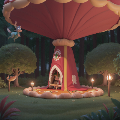 Image For Post Anime, drought, pizza, enchanted forest, flying carpet, circus, HD, 4K, AI Generated Art