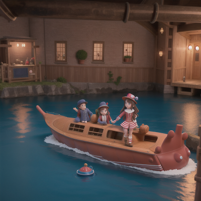 Image For Post Anime, hidden trapdoor, boat, submarine, circus, bus, HD, 4K, AI Generated Art