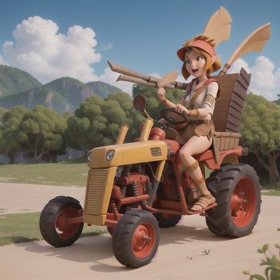 Image For Post Anime, tribal warriors, pterodactyl, tractor, holodeck, flute, HD, 4K, AI Generated Art