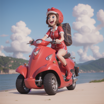 Image For Post Anime, hovercraft, pizza, romance, bicycle, laughter, HD, 4K, AI Generated Art