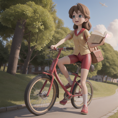 Image For Post Anime, harp, bicycle, book, doctor, flying, HD, 4K, AI Generated Art
