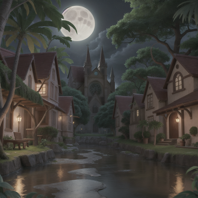 Image For Post Anime, moonlight, cathedral, doctor, jungle, hidden trapdoor, HD, 4K, AI Generated Art