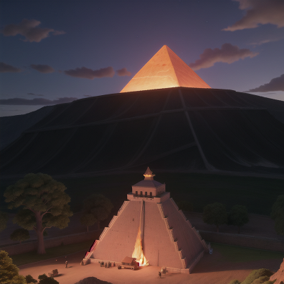 Image For Post Anime, virtual reality, pyramid, tractor, volcano, castle, HD, 4K, AI Generated Art
