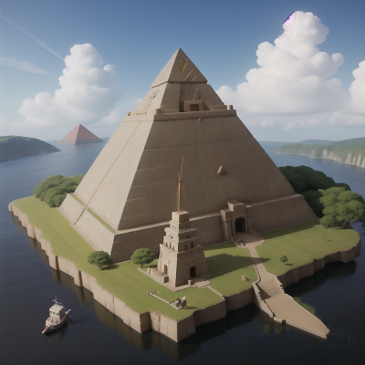 Image For Post Anime, pyramid, sword, archaeologist, hovercraft, garden, HD, 4K, AI Generated Art