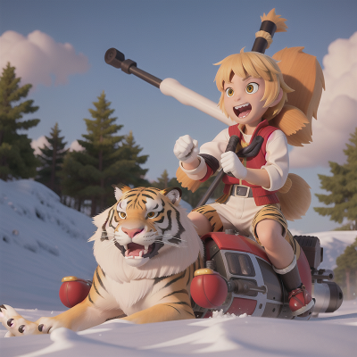 Image For Post Anime, sled, sabertooth tiger, hovercraft, bagpipes, alien, HD, 4K, AI Generated Art