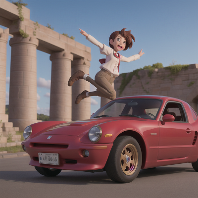 Image For Post Anime, success, clock, jumping, ancient scroll, car, HD, 4K, AI Generated Art