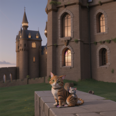 Image For Post Anime, cat, suspicion, goblin, medieval castle, car, HD, 4K, AI Generated Art