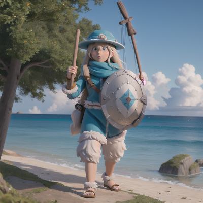 Image For Post Anime, yeti, hat, shield, ocean, map, HD, 4K, AI Generated Art