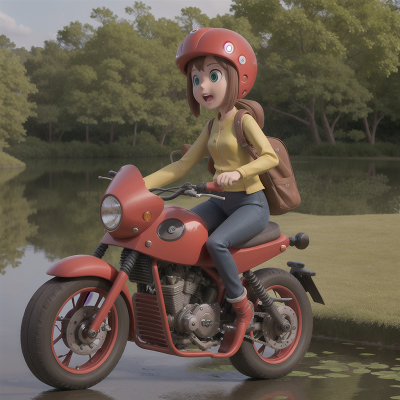Image For Post Anime, teleportation device, bicycle, surprise, swamp, car, HD, 4K, AI Generated Art