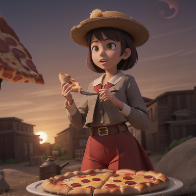 Image For Post Anime, teacher, wild west town, solar eclipse, pizza, exploring, HD, 4K, AI Generated Art