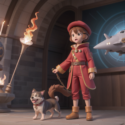 Image For Post Anime, dog, spaceship, museum, wizard, fire, HD, 4K, AI Generated Art