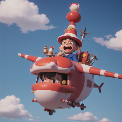 Image For Post Anime, wizard's hat, circus, crying, submarine, helicopter, HD, 4K, AI Generated Art