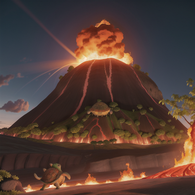 Image For Post Anime, camera, lava, turtle, volcanic eruption, doctor, HD, 4K, AI Generated Art