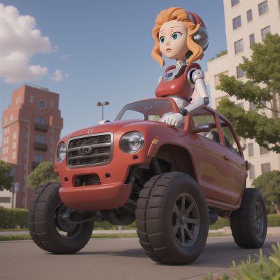 Image For Post Anime, robot, statue, car, city, park, HD, 4K, AI Generated Art