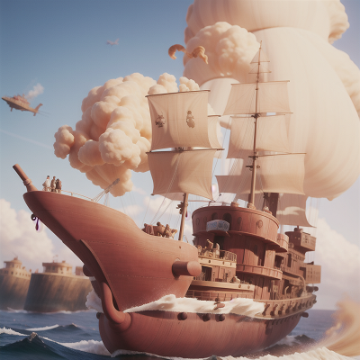 Image For Post Anime, submarine, wild west town, pirate ship, circus, sandstorm, HD, 4K, AI Generated Art