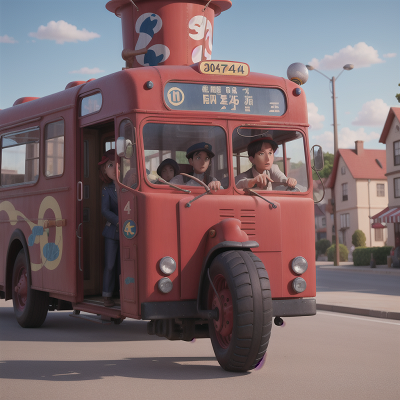 Image For Post Anime, detective, bus, circus, bicycle, confusion, HD, 4K, AI Generated Art