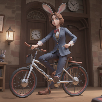 Image For Post Anime, clock, betrayal, bicycle, detective, rabbit, HD, 4K, AI Generated Art
