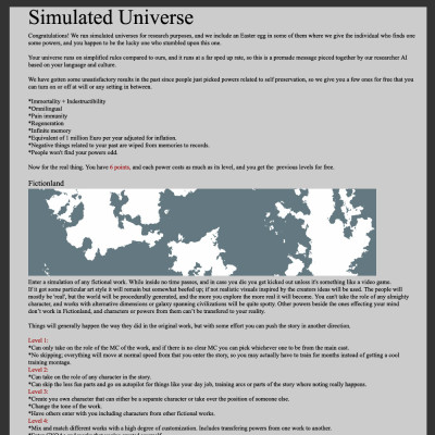 Image For Post Simulated Universe CYOA from /tg/