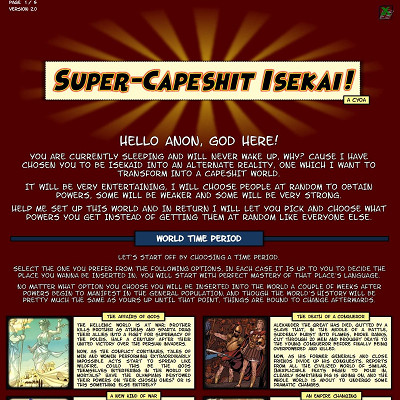 Image For Post Super-Capeshit Isekai CYOA from /tg/