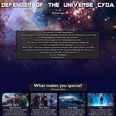Image For Post Defender of the Universe CYOA by Aromage