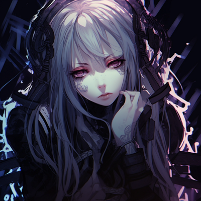 Image For Post | Angled front profile of Cyber Goth Anime Girl, showcasing her vibrant hair color and matching outfit accessories. stylish goth anime girl pfp pfp for discord. - [Goth Anime Girl PFP](https://hero.page/pfp/goth-anime-girl-pfp)