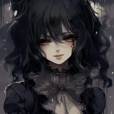 Image For Post | Goth anime girl portrayed in a gloomy setting, featuring detailed Gothic fashion and dreamy color palette. goth anime girl visuals pfp for discord. - [Goth Anime Girl PFP](https://hero.page/pfp/goth-anime-girl-pfp)