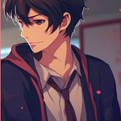 Image For Post | Two characters in matching school uniforms, vibrant hues and crisp lines, in a corridor. stylish couple pfp matching pfp for discord. - [couple pfp matching, aesthetic matching pfp ideas](https://hero.page/pfp/couple-pfp-matching-aesthetic-matching-pfp-ideas)