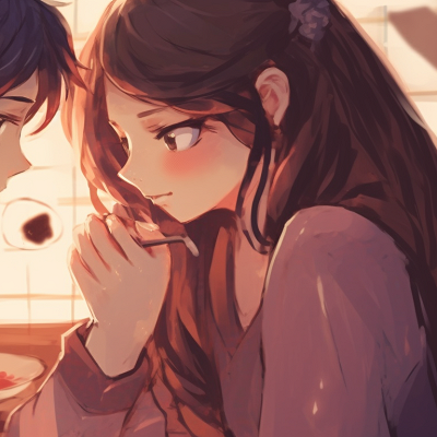 Image For Post | Home theme with characters indulging in a quiet moment, soft colors and detailed household items around them. modern couple pfp matching pfp for discord. - [couple pfp matching, aesthetic matching pfp ideas](https://hero.page/pfp/couple-pfp-matching-aesthetic-matching-pfp-ideas)