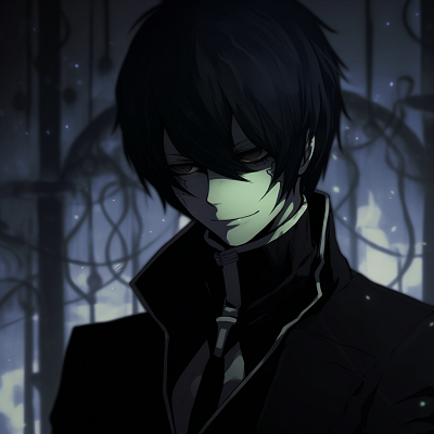 Image For Post | Deep red eye of Sebastian, indicating his demonic nature, bold colors and strong contrast. black pfp anime male characters pfp for discord. - [Black PFP Anime Collections](https://hero.page/pfp/black-pfp-anime-collections)