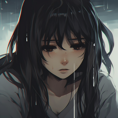 Image For Post | Anime girl crying, emotional expression and fine detail on teardrops. aesthetics depressed anime girl pfp pfp for discord. - [depressed anime girl pfp](https://hero.page/pfp/depressed-anime-girl-pfp)