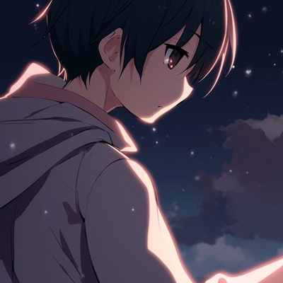 Image For Post | Two characters, soft color palette, gazing at each other under a starry sky. amazing matching anime pfp pfp for discord. - [matching anime pfp, aesthetic matching pfp ideas](https://hero.page/pfp/matching-anime-pfp-aesthetic-matching-pfp-ideas)