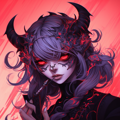 Image For Post | A profile of a menacing Demon Girl adorned with red horns, meticulous shading and vivid colors. demon girl anime pfp pfp for discord. - [Anime Demon PFP Collection](https://hero.page/pfp/anime-demon-pfp-collection)