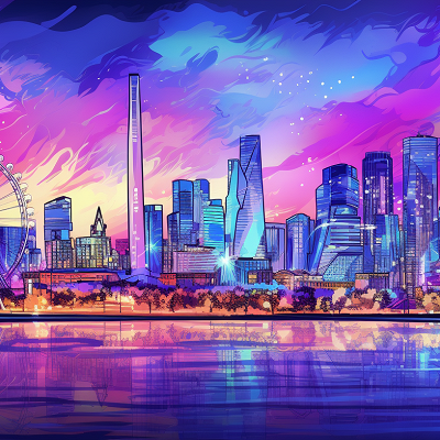Image For Post Cityscape in Colorful Strokes - Wallpaper