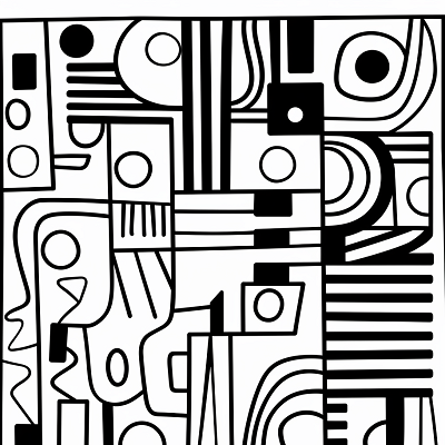 Image For Post Abstract Art in Minimalist Design - Printable Coloring Page