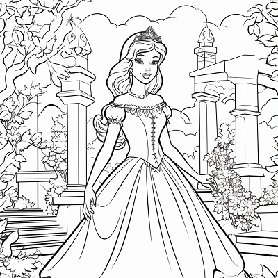 Image For Post Princess and Fairy Garden - Printable Coloring Page