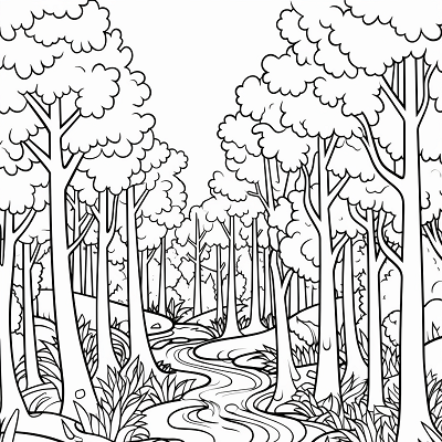 Image For Post | A curving river running through a forest; minutely drawn leaves and barks add depth to the trees. printable coloring page, black and white, free download - [Adult Coloring Pages ](https://hero.page/coloring/adult-coloring-pages-printable-designs-relaxing-art-therapy)