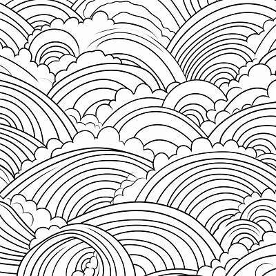 Image For Post Abstract Rainbow Whirls - Printable Coloring Page