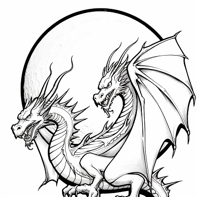 Image For Post Graceful Dragon Nighttime Navigator - Printable Coloring Page