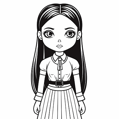 Image For Post Wednesday Addams Cartoon Style - Wallpaper