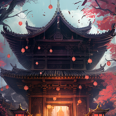 Image For Post | A detailed manga-style shrine during the day, complete with stone lanterns and intricate details on the shrine. phone art wallpaper - [Sacred Shrines Anime Art Wallpapers: HD Manga, Epic Fan Art](https://hero.page/wallpapers/sacred-shrines-anime-art-wallpapers:-hd-manga-epic-fan-art)
