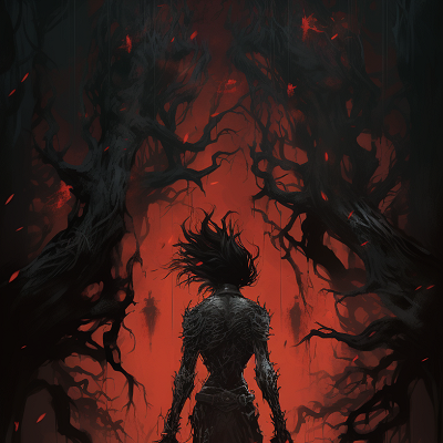 Image For Post | An eerie wilderness depicted in manhua style with fine lines demonstrating detailed forestry. phone art wallpaper - [Gothic Horror Manhua Wallpapers ](https://hero.page/wallpapers/gothic-horror-manhua-wallpapers-dark-manga-wallpapers-anime-horror)