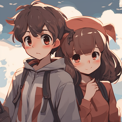 Image For Post | Matching profile pictures featuring a boy and girl anime characters in an adventure theme, bold lines and varied textures. friends anime matching pfp: boy and girl - [matching pfp for 2 friends anime](https://hero.page/pfp/matching-pfp-for-2-friends-anime)