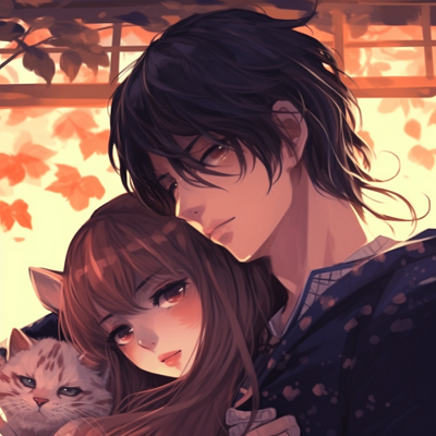 Image For Post | Profile picture of artistic anime lovebirds, focusing on intricate outfit patterns and dynamic compositions artistic anime couple pfp - [Anime Couple pfp](https://hero.page/pfp/anime-couple-pfp)